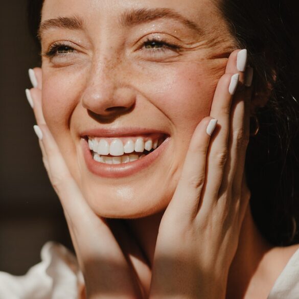 Joyful woman in control of her life